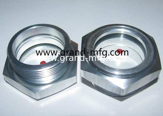 BSP(G hilo), Metric hilo 11/4"11/2",2", Aluminio Visor de visualización de nivel de vidrio de nivel de aceite Vidrio de visualización para compresor de bomba y transmisión de energía Vidrio natural Vidrio templado Vidrio borosilicato Vidrio