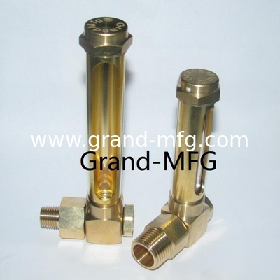 Vidrio de visualización de latón hex, aceite de reducción de velocidad Medidores de nivel en NPT masculino, BSP, hilo G1/8&quot;,1/4&quot;,3/8&quot;,1/2&quot;3/4&quot;,1&quot; con tubo de vidrio de cuarzo