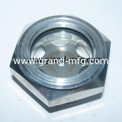 BSP(G hilo), Metric hilo 11/4"11/2",2", Aluminio Visor de visualización de nivel de vidrio de nivel de aceite Vidrio de visualización para compresor de bomba y transmisión de energía Vidrio natural Vidrio templado Vidrio borosilicato Vidrio
