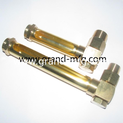 Medidores de nivel de aceite de latón en hilo NPT, BSP, G macho1/8&quot;,1/4&quot;,3/8&quot;,1/2&quot;3/4&quot;,1&quot;, con tubo de vidrio de cuarzoMedidor de nivel de aceite hidráulico para una fácil instalación