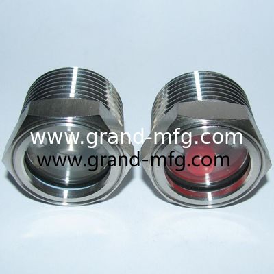 BSP G hilos 3/8" 3/4" soplador de aluminio anteojos de visualización de nivel de aceite con vidrio de 3 mm de aluminio anteojos de visualización de nivel de aceite de vidrio versátil y resistente a altas temperaturas y presión Tamaños personalizados