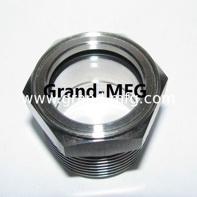 macho NPT 1&quot; acero inoxidable 304 ojo de toro vidrio de visualización de aceite con vidrio templado caja de cambios de alta presión vidrio de visualización de nivel de aceite proveedor y fabricante