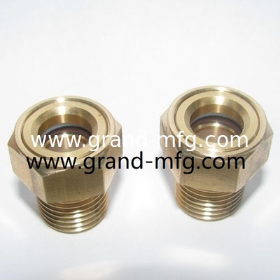 Npt 1/4 pulgadas radiador del camión de montacargas vidrios de aceite con FKM O-anillo de latón Vidrio de aceite de latón para cajas de engranajes de la bomba Compresor y transmisión de potencia Material de latón Varios tipos de vidrio Tamaños múltiples