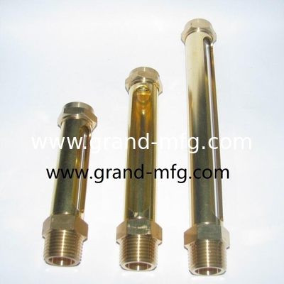 NPT de hilo masculino 3/8&quot; medidores de nivel de aceite de tubo de latón,Tubos de latón medidor de nivel de aceite hidráulico con tubo de vidrio para el depósito de radiador de la bomba de contenedor y más grande Mfg