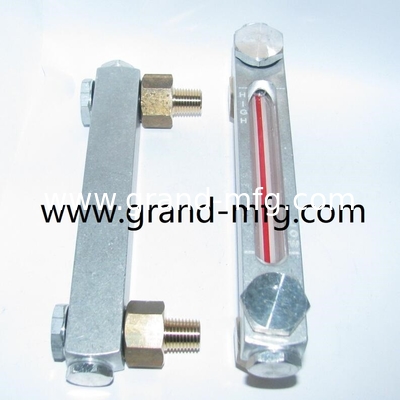 Indicador de nivel de aceite de plástico / indicador de nivel de aceite hidráulico de aluminio con marcas de nivel para contenedores de pared delgada