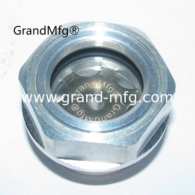 BSP(G hilo), Metric hilo 11/4"11/2",2", Aluminio Visor de visualización de nivel de vidrio de nivel de aceite Vidrio de visualización para compresor de bomba y transmisión de energía Vidrio natural Vidrio templado Vidrio borosilicato Vidrio