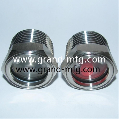 Vidrio de visualización de nivel de aceite de aluminio para FKM O-ring y vidrio de borosilicato perfecto para receptores de aceite y transmisión de energía