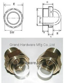 NPT hilos de tubería de 3/8 pulgadas de latón circular sitios de aceite medidores de visión de nivel de aceite indicadores de fluidos para el tanque de aceite caja de engranajes