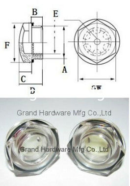 G hilo 1/4&quot; 1/2&quot; 3/4&quot; 1&quot; 2&quot; vidrio de visualización de policarbonato, vidrio de visualización de nivel de aceite de plástico, ventana de visualización, China