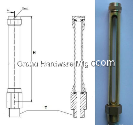 M16 x 1.5 hilo métrico medidor de nivel de aceite de tubo de latón con cuartz de vidrio de conexión de hilo masculino indicador de nivel de aceite de caja de engranajes