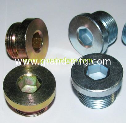 BSP 1/4&quot; 1/2&quot; 3/4&quot; 1&quot; 1 1/4&quot; tapones de escape de aceite de acero zincado en todos los tamaños,proveedor de tapones de escape de aceite en China
