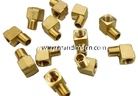 PPL personalizado de latón CNC piezas mecanizadas 1/4 pulgadas conector de codo de latón macho mujer NPT BSP hilo métrico