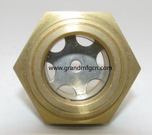 BSP hilo 1/2 &quot; 3/4 &quot; vidrio de visualización de nivel de aceite de latón con reflector sin acabado, China
