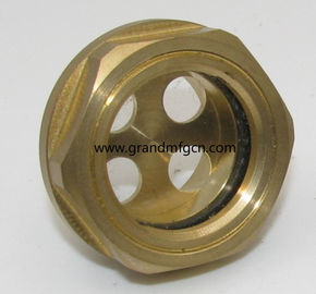 Filamento BSP 1 1/2 " 1 1/4 " 1 " vidrio de visualización de nivel de aceite de latón con reflector sin acabado, China