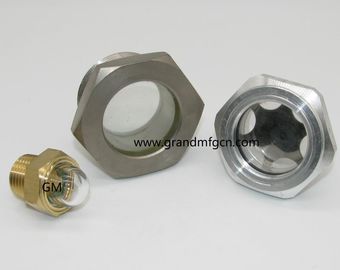 Métrico hilo M30X1.5 M33X1.5 reductor de aluminio indicador de nivel de aceite vidrio personalizado disponible
