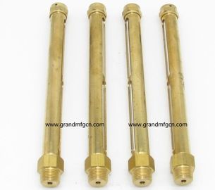 Vidrio de visor de latón Medidores de nivel de aceite en hilo NPT, BSP, G masculino1/8",1/4",3/8",1/2"3/4",1", con tubo de vidrio de cuarzo