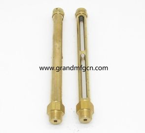 Vidrio de visor de latón Medidores de nivel de aceite en hilo NPT, BSP, G masculino1/8",1/4",3/8",1/2"3/4",1", con tubo de vidrio de cuarzo