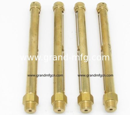hilo de NPT masculino personalizado 3/4&quot; de latón natural medidor de nivel de vidrio de vista de aceite para el control del nivel de aceite tubo de vidrio de cuarzo ODM OEM