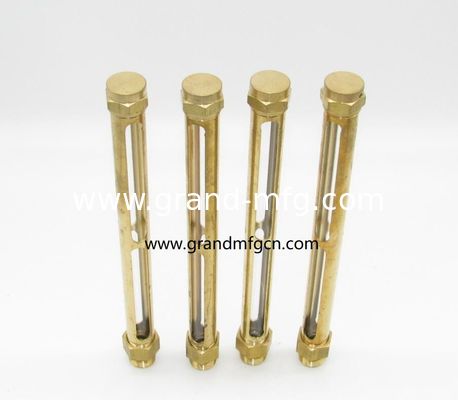 hilo de NPT masculino personalizado 3/4&quot; de latón natural medidor de nivel de vidrio de vista de aceite para el control del nivel de aceite tubo de vidrio de cuarzo ODM OEM