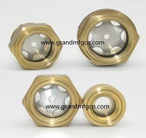 hilo métrico masculino M22x1.5, tapones de visualización de vidrio de nivel de aceite de latón industrial con vidrio templado Vidrio de visualización de aceite de latón Resistente a la corrosión y adecuado para diversas industrias