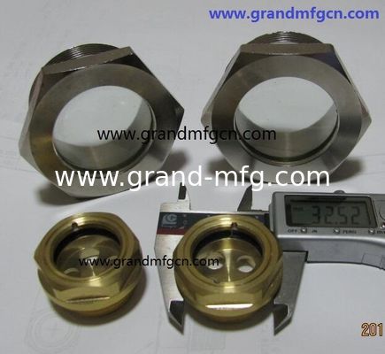 BSP 3/8 &quot; 1/2 &quot; tanque de aceite hidráulico latón / aluminio indicador de visualización del nivel de aceite con reflector sin acabado, China