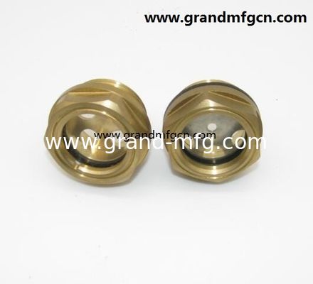 BSP 3/8 &quot; 1/2 &quot; tanque de aceite hidráulico latón / aluminio indicador de visualización del nivel de aceite con reflector sin acabado, China