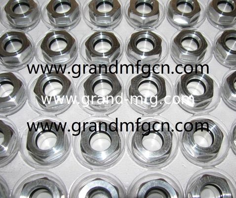 BSP 3/8 &quot; 1/2 &quot; tanque de aceite hidráulico latón / aluminio indicador de visualización del nivel de aceite con reflector sin acabado, China