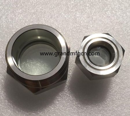 NPT 1 1/2 INCH acero inoxidable 304 vidriera de vidrio de vidrio de aceite en stock hex Vidriera de vidrio de nivel de aceite indicadores de nivel de aceite
