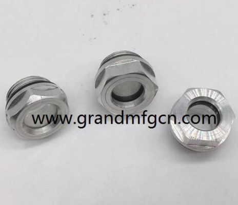 Estándar de aceite de aluminio Espejo de aceite Hexágono de tornillo G1/2 Aluminio Vidrio natural Temperado Vidrio de visión de nivel de aceite