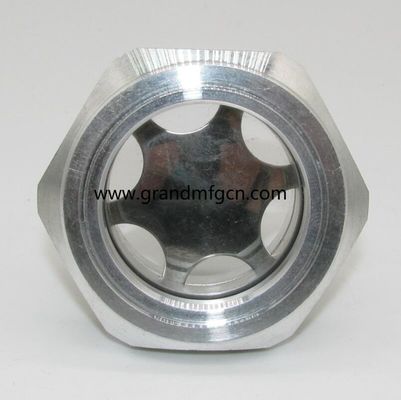 Estándar de aceite de aluminio Espejo de aceite Hexágono de tornillo G1/2 Aluminio Vidrio natural Temperado Vidrio de visión de nivel de aceite