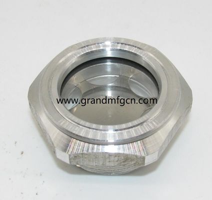 M52X1.5 Sistema de lubricación del soplador de aluminio Nivel de aceite Hex tornillo de entrada Visor de nivel de aceite indicadores de nivel de aceite de vidrio
