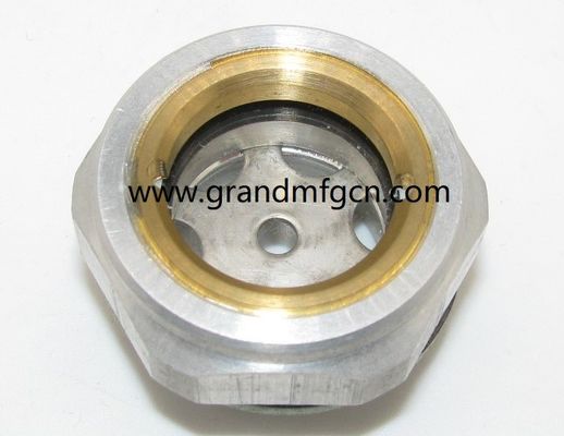 M42x1.5 visor de nivel de aceite de aluminio vidrio medidor de aceite con reflector ss304 1Mpa presión para cajas de engranajes rosca bsp G1-1/4 pulgadas