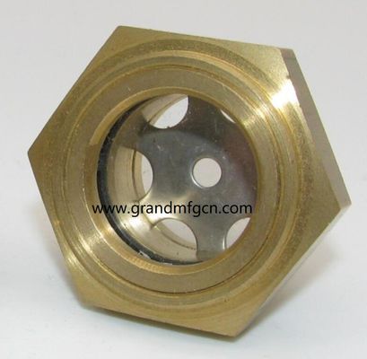 Accesorios de compresor de pistón hidráulico tornillo de alta temperatura en aceite de latón vista de vidrio nivel de la ventana nivel de aceite
