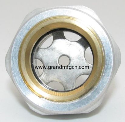 M42X1.5 Sistema de lubricación del soplador de aluminio Nivel de aceite Hex tornillo de entrada Visor de nivel de aceite vidrio indicadores de nivel de aceite