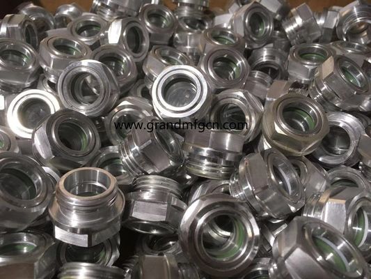 M52X1.5 Sistema de lubricación del soplador de aluminio Nivel de aceite Hex tornillo de entrada Visor de nivel de aceite indicadores de nivel de aceite de vidrio