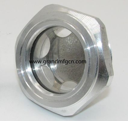 1/2&quot; Sistema de lubricación del soplador de aleación de aluminio Niveles de aceite Hex tornillo de entrada Visor de nivel de aceite vidrio indicadores de nivel de aceite