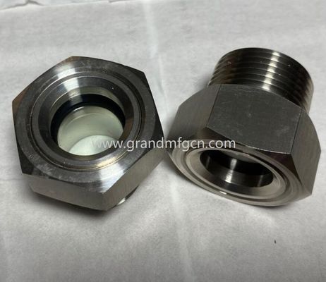 vidrio de visualización de nivel de aceite probado a alta presión para tanque de almacenamiento de aceite industrial de una sola capa npt hilo masculino de 1/4 1/2 pulgadas