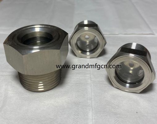 vidrio de visualización de nivel de aceite probado a alta presión para tanque de almacenamiento de aceite industrial de una sola capa npt hilo masculino de 1/4 1/2 pulgadas
