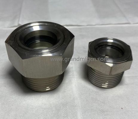 vidrio de visualización de nivel de aceite probado a alta presión para tanque de almacenamiento de aceite industrial de una sola capa npt hilo masculino de 1/4 1/2 pulgadas