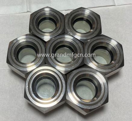NPT 3/4 INCH acero inoxidable 304 vidriera de vidrio de vidrio de aceite en stock hex Vidriera de vidrio de nivel de aceite indicadores de nivel de aceite