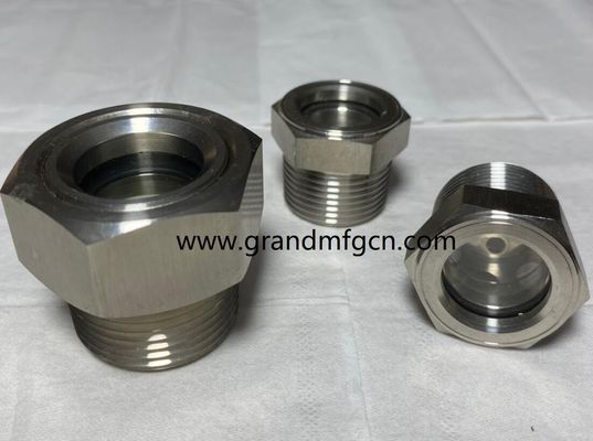 M42X2 M52X2 soplador resistente a la corrosión SS304 de vidrio hexagonal de vidrio con tornillo de entrada