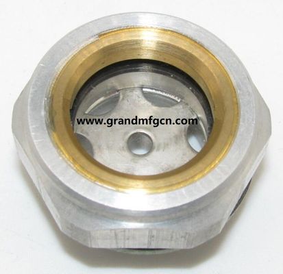 M33X1.5 Sistema de lubricación del soplador de aluminio Nivel de aceite Hex tornillo de entrada Visor de nivel de aceite vidrio indicadores de nivel de aceite