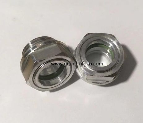 Sistema de lubricación del soplador de aleación de aluminio de 3/4 &quot;Niveles de aceite Hex tornillo de entrada Visor de nivel de aceite vidrio indicadores de nivel de aceite