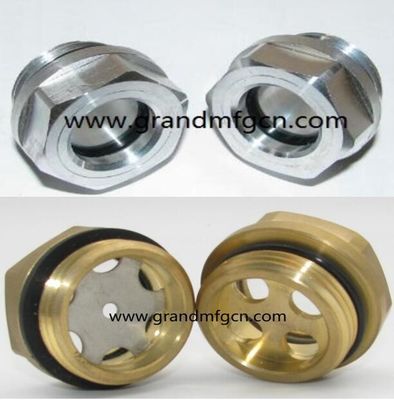 M33X1.5 Sistema de lubricación del soplador de aluminio Nivel de aceite Hex tornillo de entrada Visor de nivel de aceite vidrio indicadores de nivel de aceite