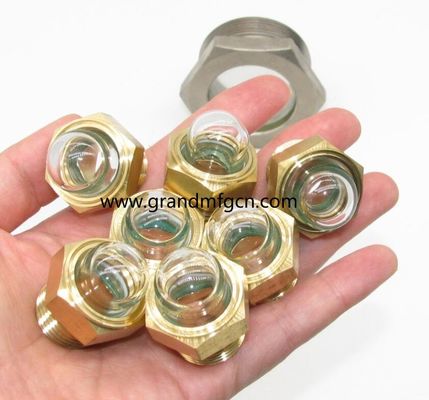 Máquina de coser resistente a la corrosión con cúpula en el sitio de vidrio hex-screw-in vista de nivel de aceite vidrio indicadores de nivel de aceite