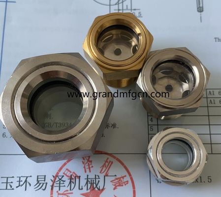 Visor de nivel de aceite UNF3/4" con tuerca hexagonal para comprobar el nivel de aceite del tanque Visor de nivel de aceite indicadores de nivel de aceite de vidrio