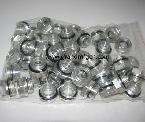 M33X1.5 Sistema de lubricación del soplador de aluminio Nivel de aceite Hex tornillo de entrada Visor de nivel de aceite vidrio indicadores de nivel de aceite