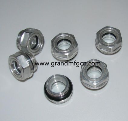 M28X1.5 Sistema de lubricación del soplador de aluminio Nivel de aceite Hex tornillo de entrada Visor de nivel de aceite vidrio indicadores de nivel de aceite