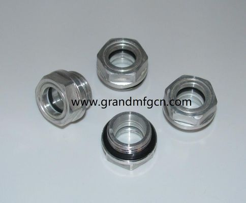 G1/2 Soplador de acero zincado con visor de nivel de aceite Hex-screw-in