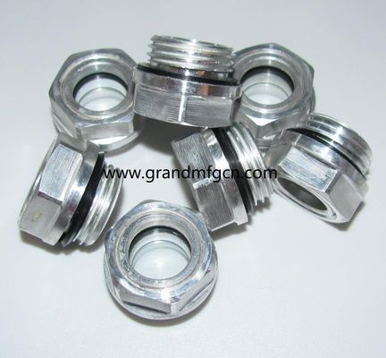 M33X1.5 Sistema de lubricación del soplador de aluminio Nivel de aceite Hex tornillo de entrada Visor de nivel de aceite vidrio indicadores de nivel de aceite